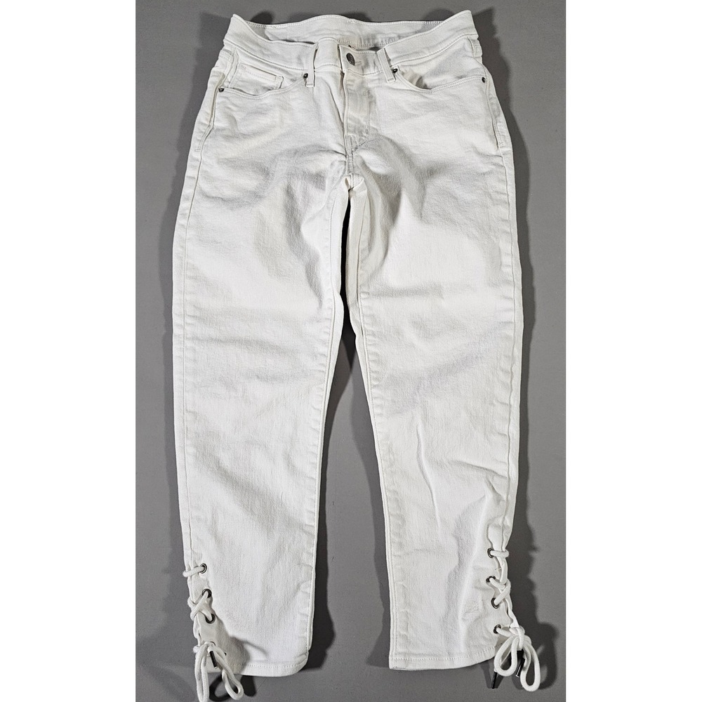 Levi's Jeans Womens 27 White Lace‎ Up Ankle Hem Denim Pants